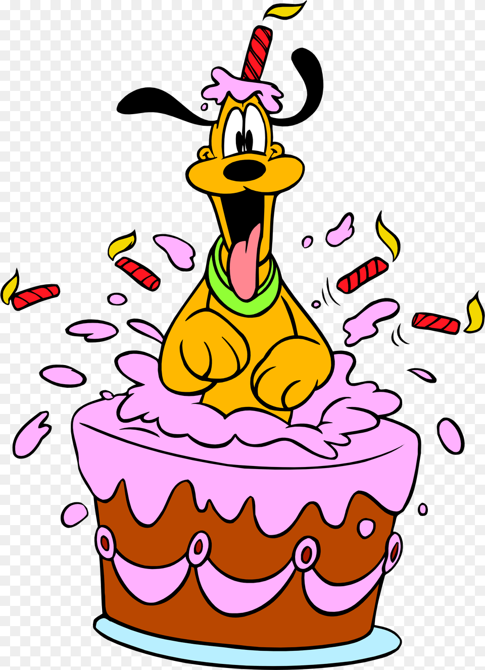 Happy Birthday Disney Pluto Happy Birthday Pluto Disney, Birthday Cake, Cake, Cream, Dessert Png Image