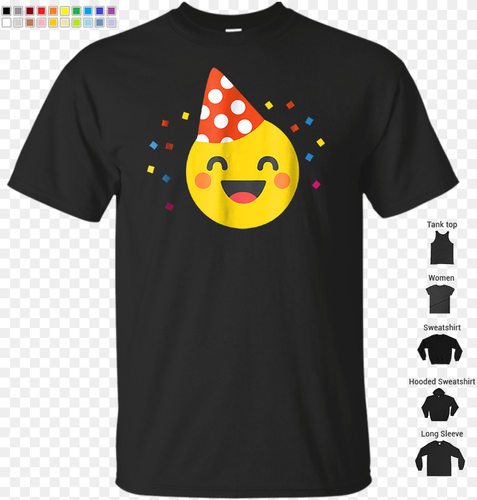 Happy Birthday Emoji Celebration Party T Shirt, Clothing, Hat, T-shirt, Face Png Image