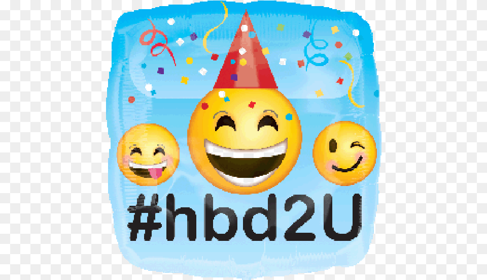 Happy Birthday Emoji Heads Foil Balloon Party Affair Happy Birthday Using Emojis, Clothing, Hat, Person, People Free Png Download