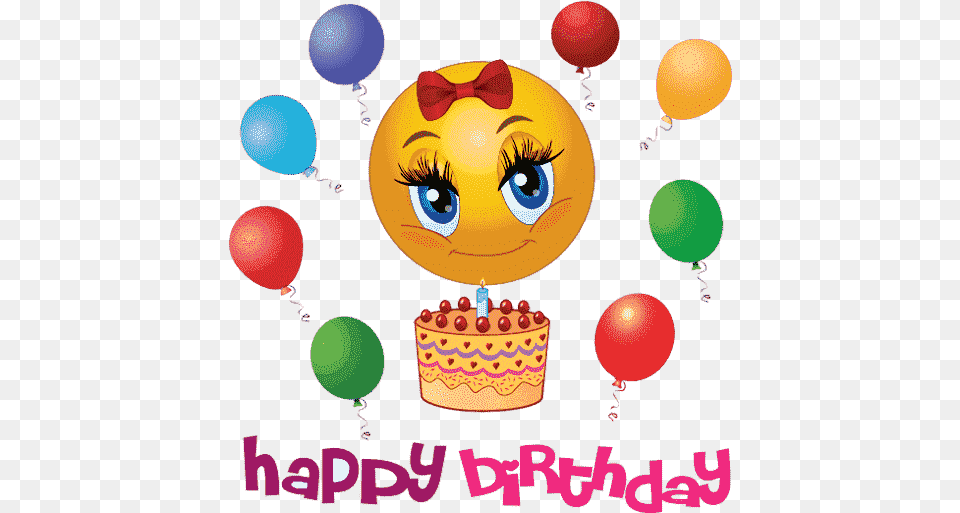 Happy Birthday Emoji Smiley Happy Birthday Emoji, Person, People, Balloon, Food Png Image