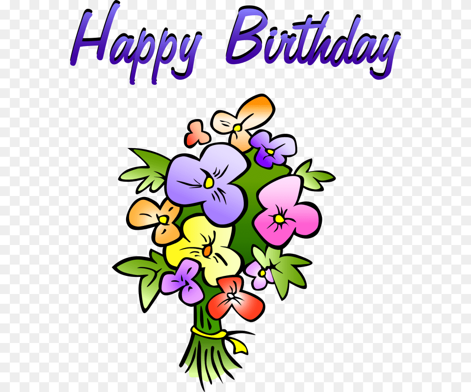 Happy Birthday Flowers Clipart Happy Holidays, Art, Flower, Graphics, Plant Png Image