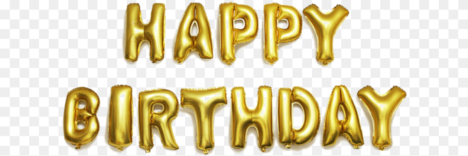 Happy Birthday Foil Balloon Image Happy Birthday Foil Balloon, Gold, Text Png
