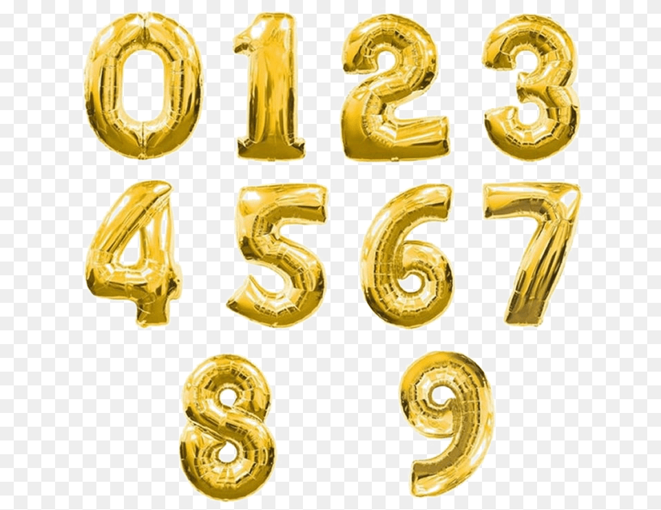 Happy Birthday Foil Balloon Images Gold Balloon Numbers, Number, Symbol, Text, Adult Free Png