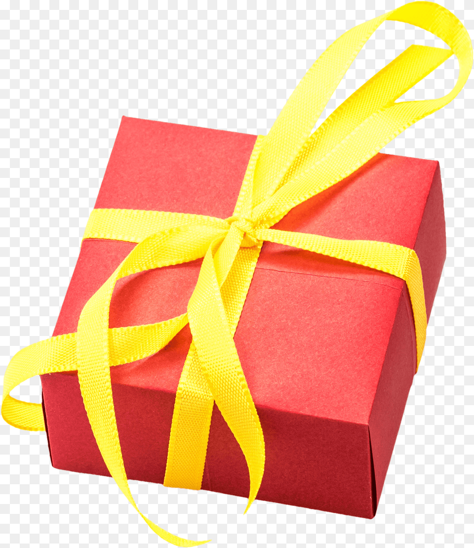 Happy Birthday Gift Red Box With Yellow Ribbon, Accessories, Bag, Handbag Png Image