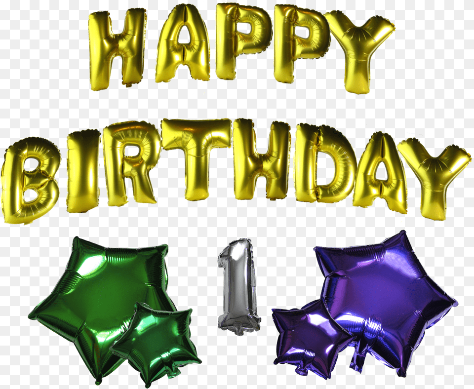 Happy Birthday Gold Number Star 18 Pieces Set Umbrella, Aluminium, Symbol, Text, Accessories Free Png