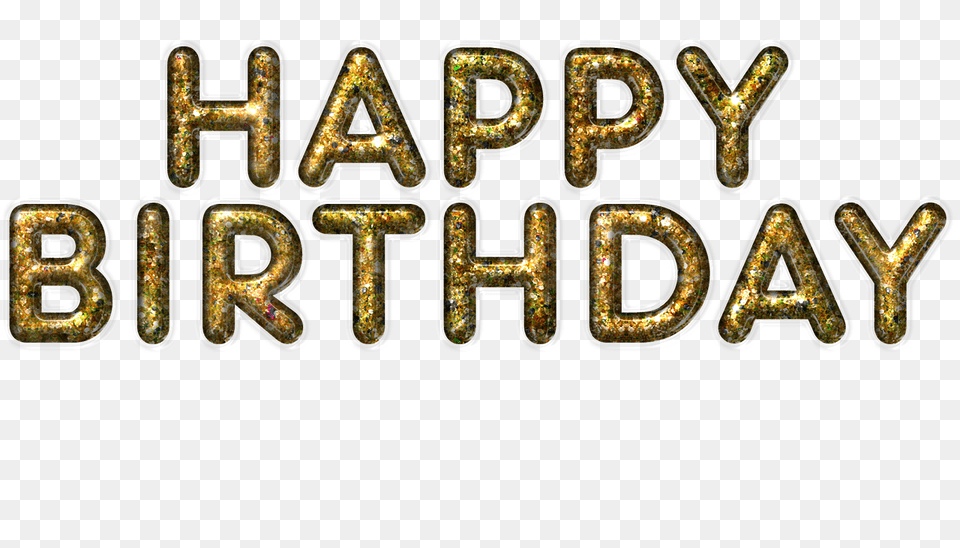 Happy Birthday Golden Letters, Text, Gold Png Image