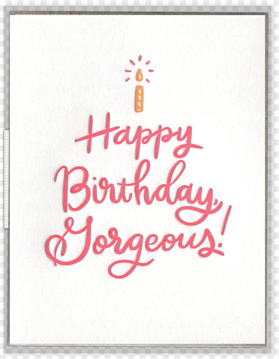 Happy Birthday Gorgeous Letterpress Greeting Card Picture Frame, Calligraphy, Envelope, Greeting Card, Handwriting Free Transparent Png