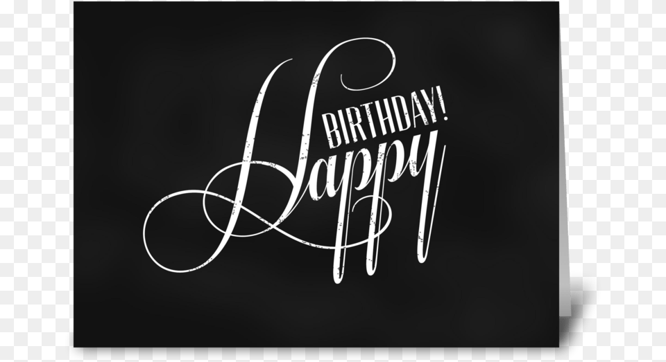 Happy Birthday Greeting Card Calligraphy, Handwriting, Text, Blackboard, Blade Free Png