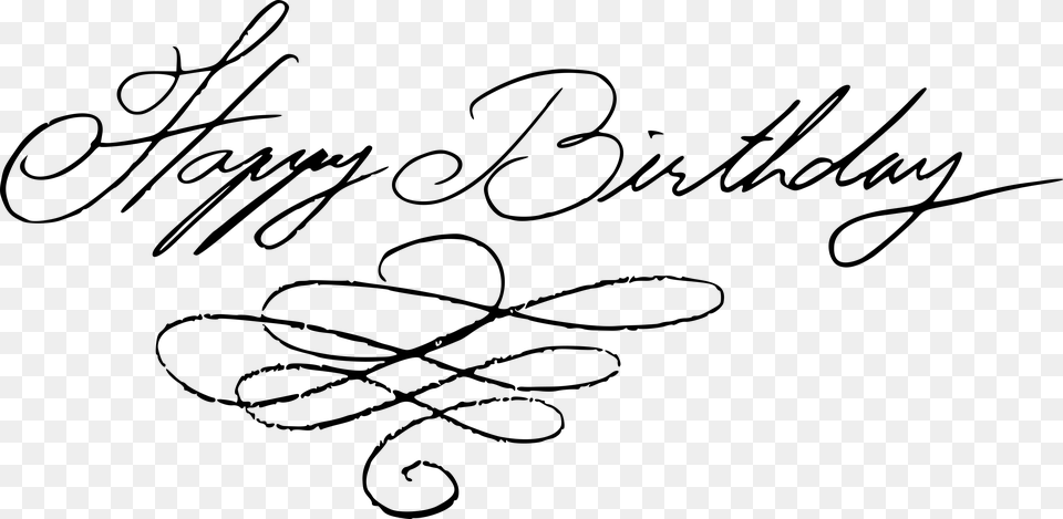 Happy Birthday Handwritten Calligraphy Vector 10 Happy Birthday Handwriting, Gray Free Png Download