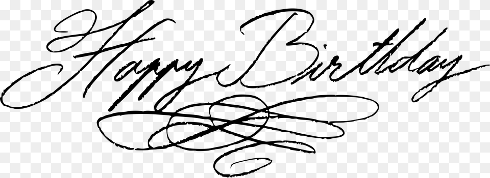 Happy Birthday Handwritten Calligraphy Vector 4 Calligraphy, Gray Png