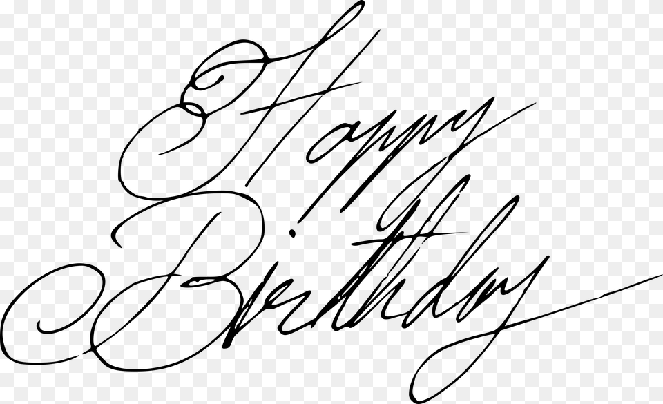 Happy Birthday Handwritten Calligraphy Vector 7 Calligraphy, Gray Free Png Download