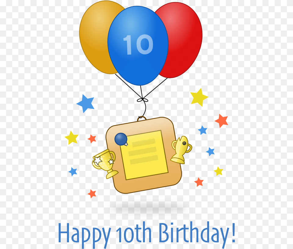 Happy Birthday Happy 10th Birthday Christian, Balloon, Text Png