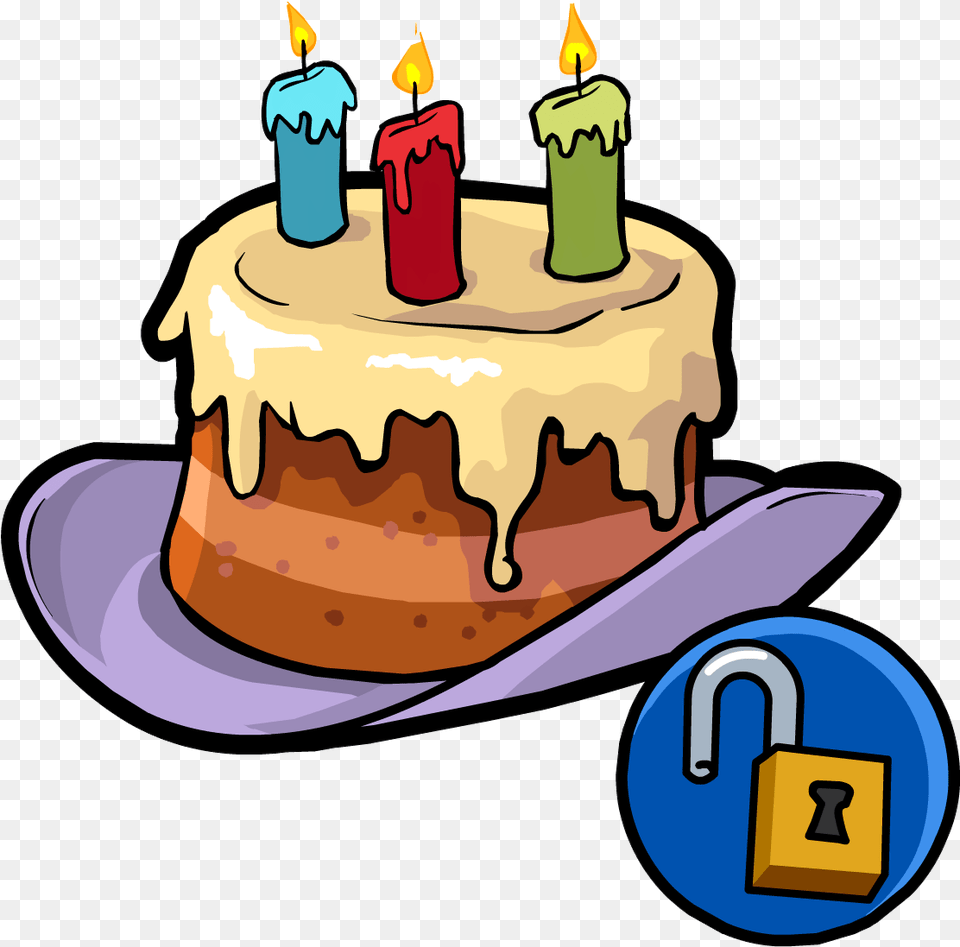 Happy Birthday Hat Club Penguin Wiki Fandom Club Penguin Birthday Cake, Birthday Cake, Food, Dessert, Cream Png