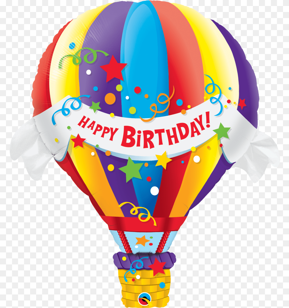 Happy Birthday Hot Air Balloon Hot Air Balloon Helium Singapore, Aircraft, Transportation, Vehicle, Hot Air Balloon Free Png Download