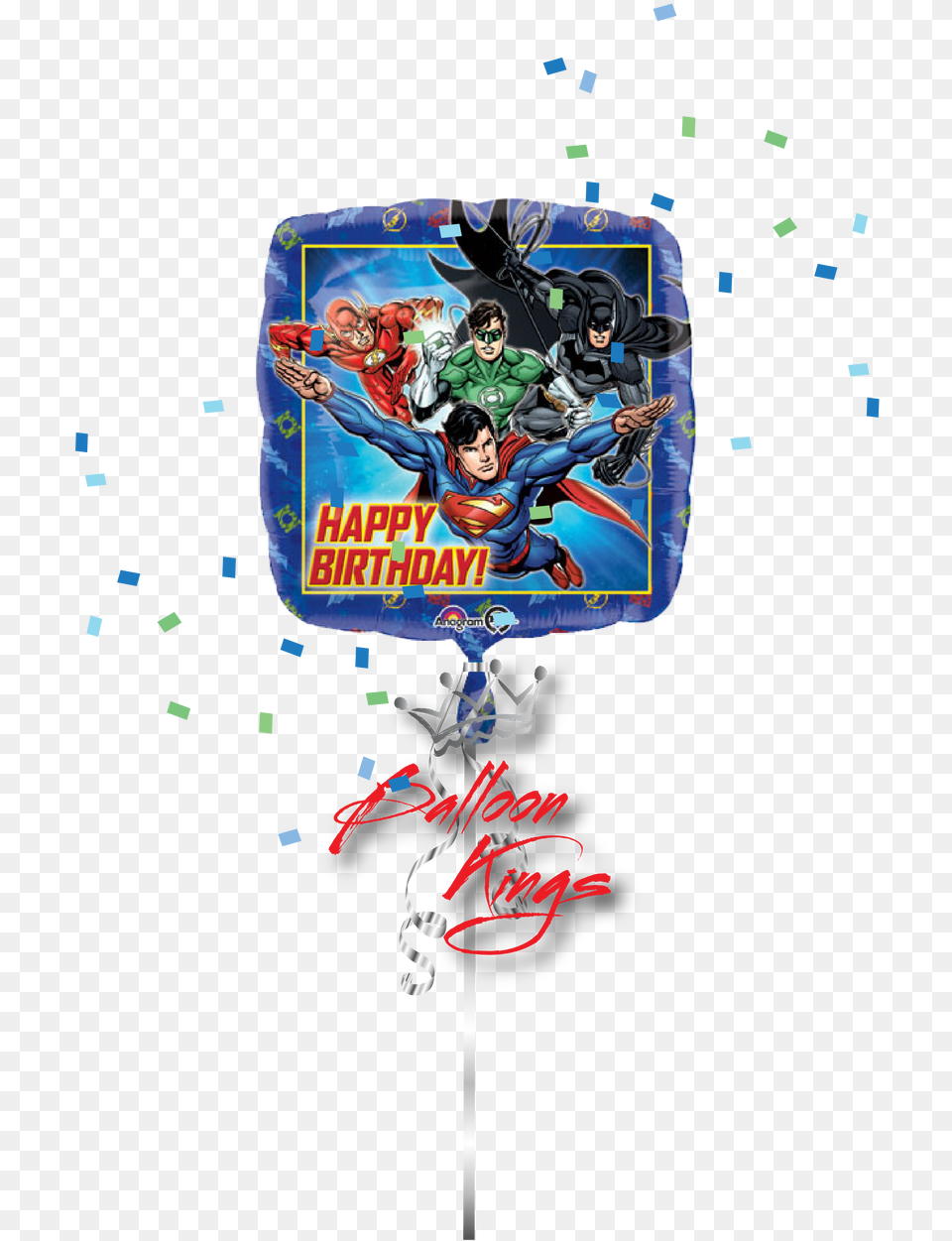 Happy Birthday Justice League 18quot Justice League Happy Birthday Balloon Mylar Balloons, Publication, Book, Comics, Person Png Image
