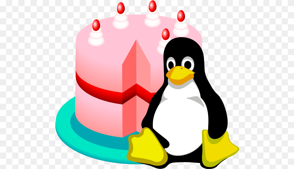 Happy Birthday Linux Clip Arts For Web Clip Arts Linux Penguin, Icing, Cream, Dessert, Food Free Png Download