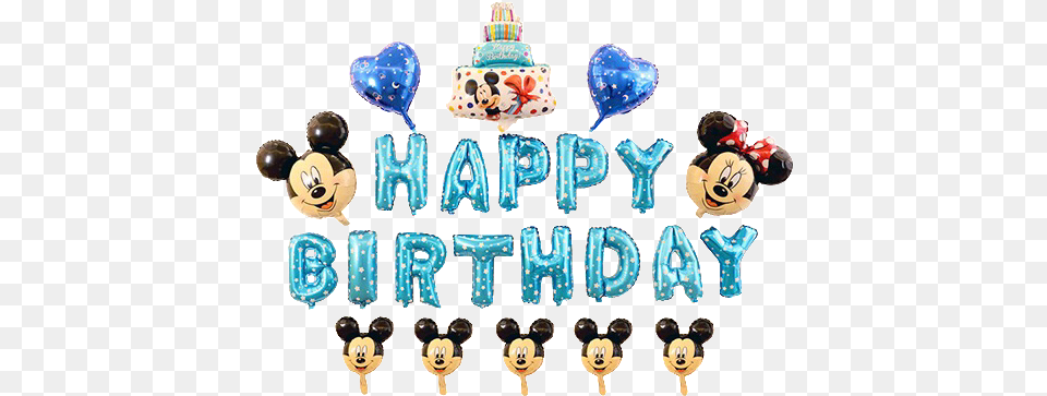 Happy Birthday Mickey Minnie Mouse Happy Birthday Mickey Mouse Blue, People, Person, Birthday Cake, Cake Free Png Download