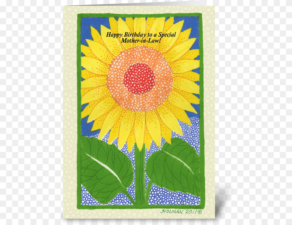 Happy Birthday Mother In Law Sunflower Greeting Card 3drose Sunflower Sun Flower Bright Cheerful Yellow, Plant Free Png