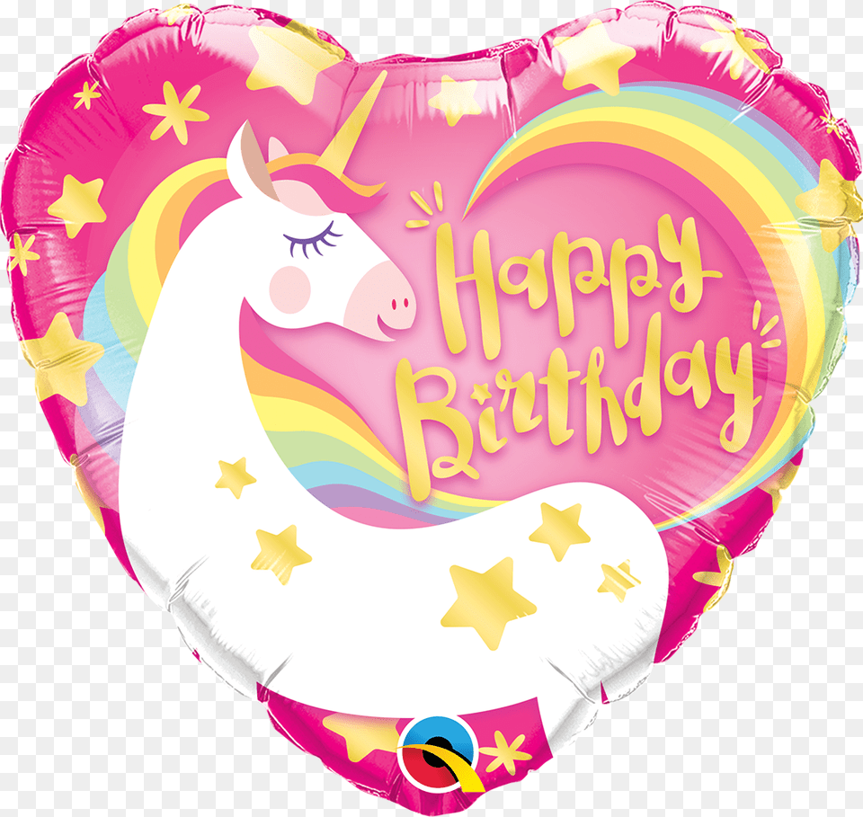 Happy Birthday Mystical Unicorn Balloon Happy Birthday Unicorn Balloon, Birthday Cake, Cake, Cream, Dessert Free Png Download
