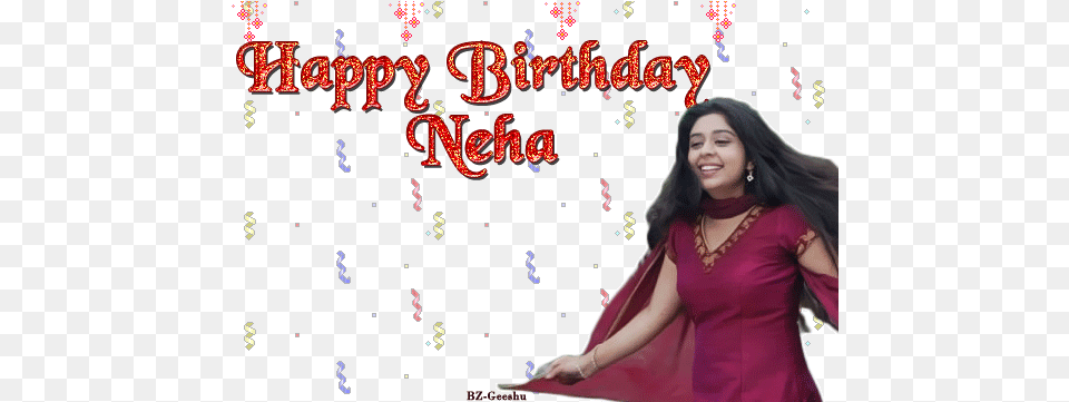 Happy Birthday Neha Nivedita Chand Chupa Badal Mein, Adult, Female, Person, Woman Png Image