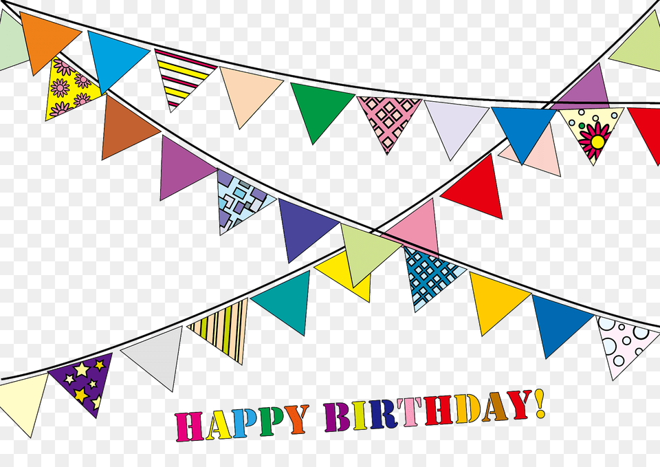Happy Birthday Party Garland Clipart, Triangle, Art Png Image