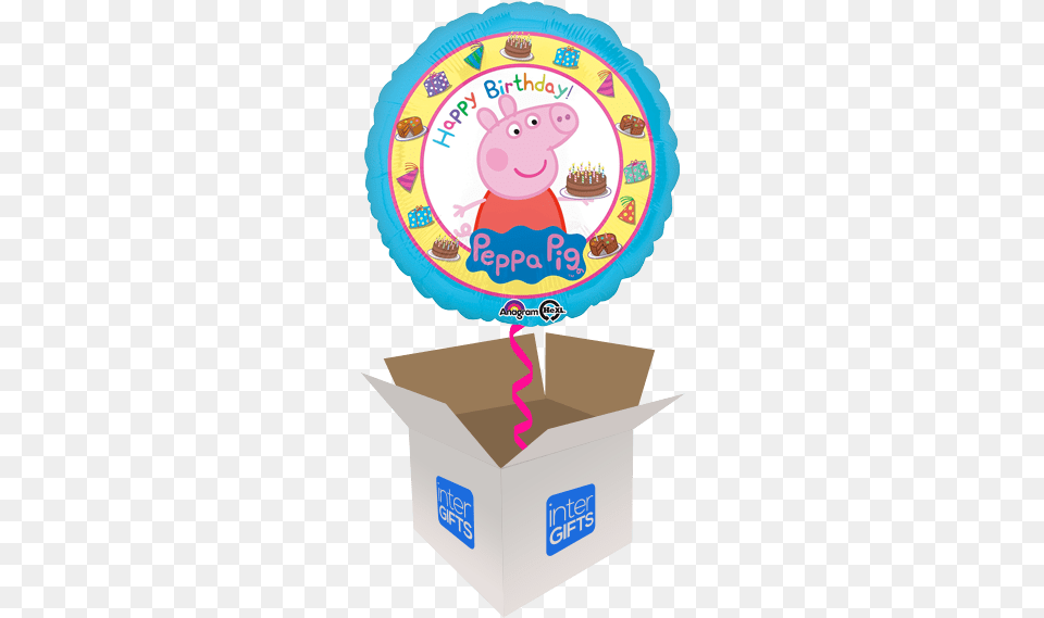 Happy Birthday Peppa Pig 18 Peppa Pig Happy Birthday Balloon, Box, Cardboard, Carton, Birthday Cake Free Png