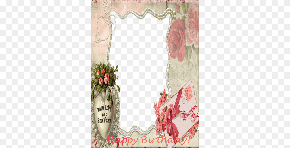 Happy Birthday Photo Frames Best Wishes Photo Frame, Envelope, Mail, Greeting Card, Rose Png Image