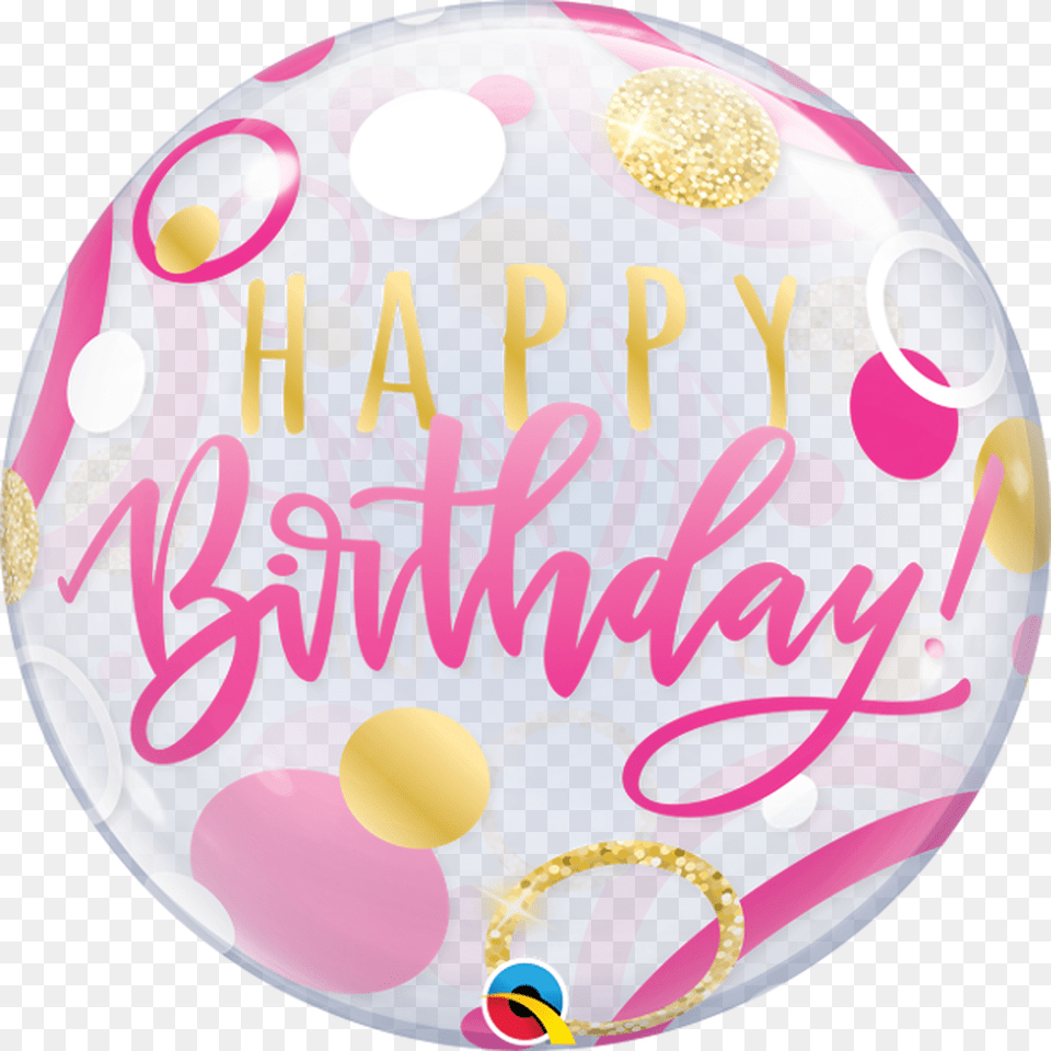 Happy Birthday Pink Bubble Balloon Best Party Shop In Bristol Happy Birthday Adult Male, Sphere, People, Person, Plate Free Png