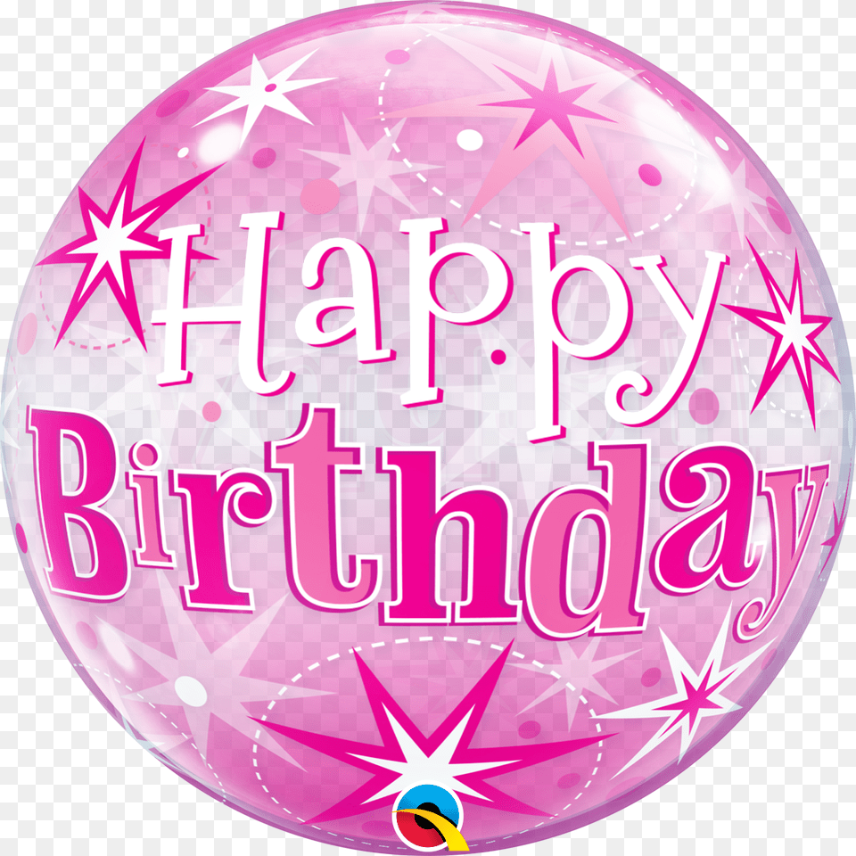 Happy Birthday Pink Stars Bubble Balloon P Pink Happy Birthday Balloons Clipart Free Transparent Png
