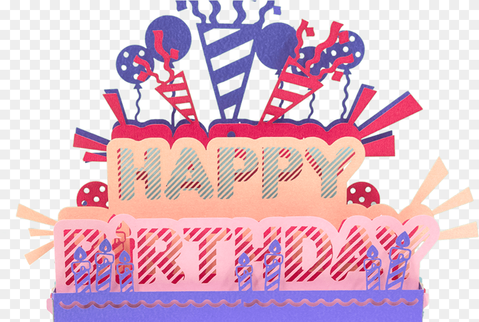 Happy Birthday Pop Up Card, Birthday Cake, Cake, Cream, Dessert Png Image