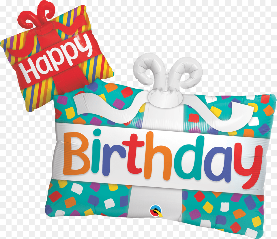 Happy Birthday Presents Foil Balloon Balloon, Birthday Cake, Cake, Cream, Dessert Free Png Download