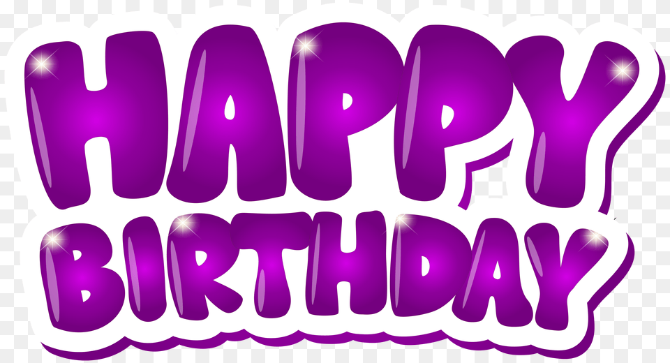 Happy Birthday Purple Clip Art, Graphics, Text Free Png Download