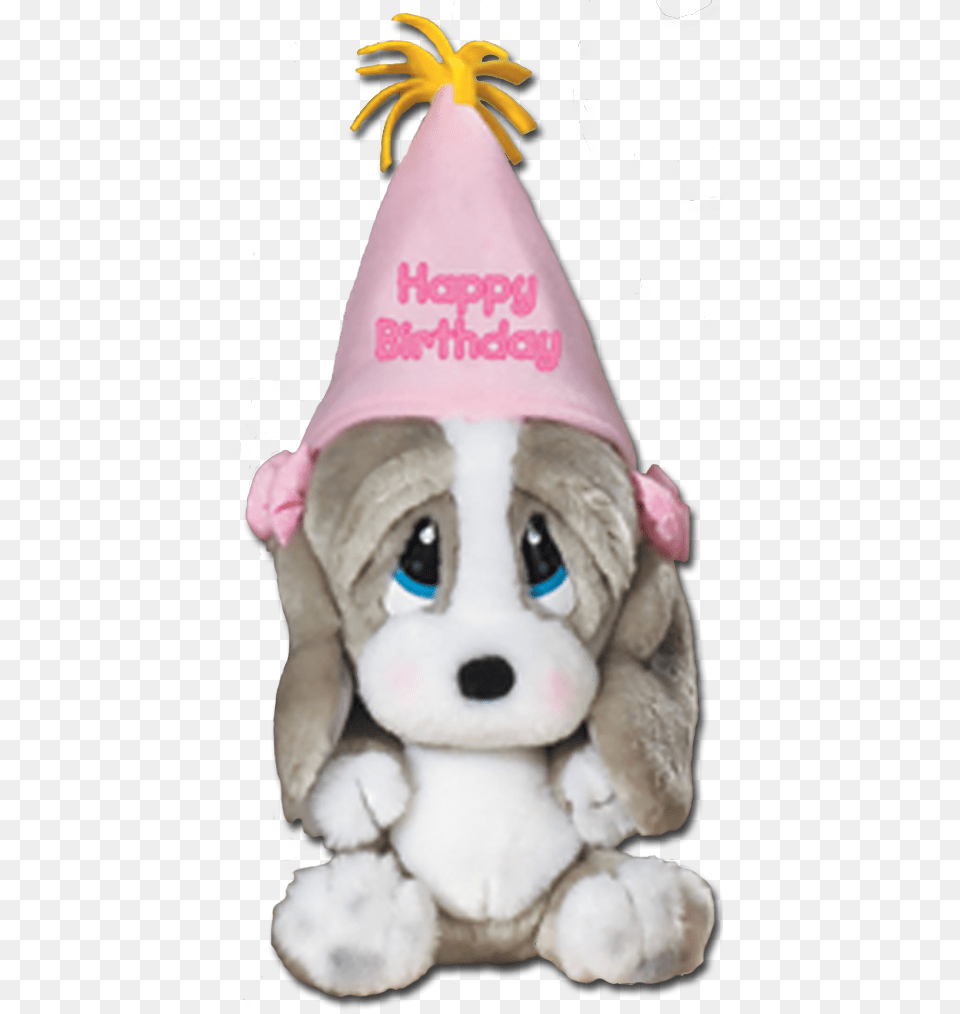 Happy Birthday Sad Sam39s Honey Plush With A Pink Hat Sad Sam And Honey, Clothing, Party Hat, Nature, Outdoors Free Png Download