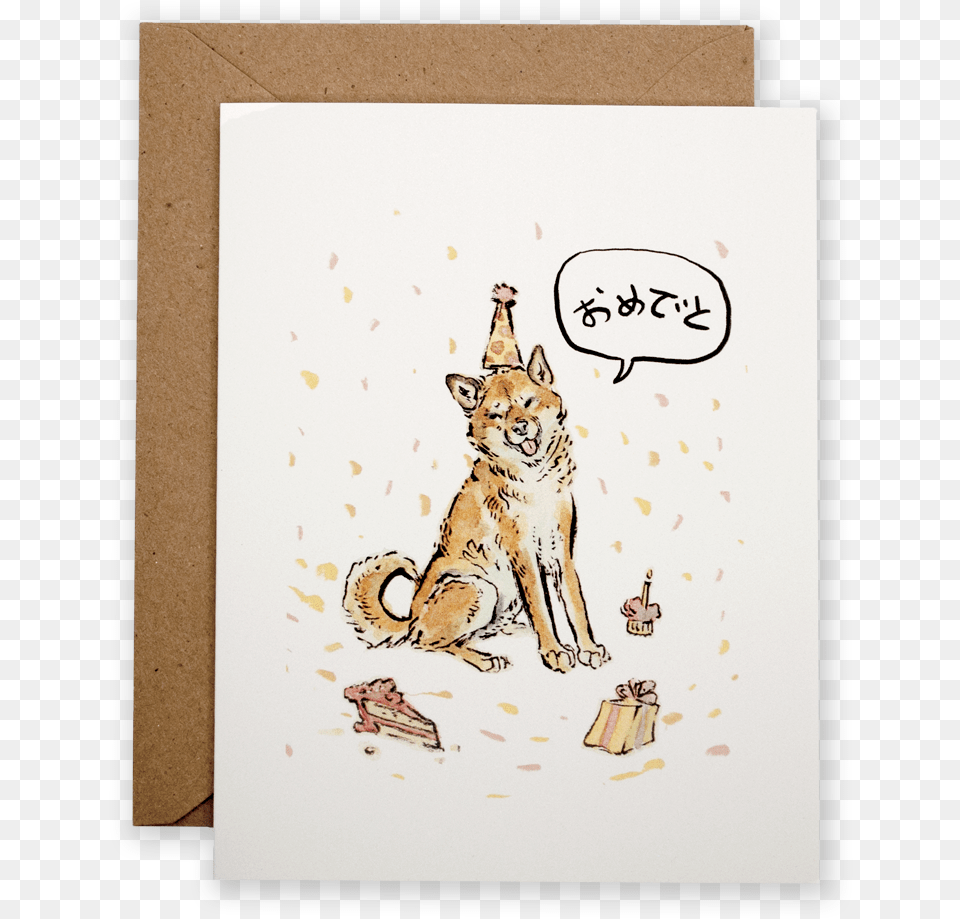 Happy Birthday Shiba Inu Cartoon, Envelope, Mail, Greeting Card, Animal Png Image