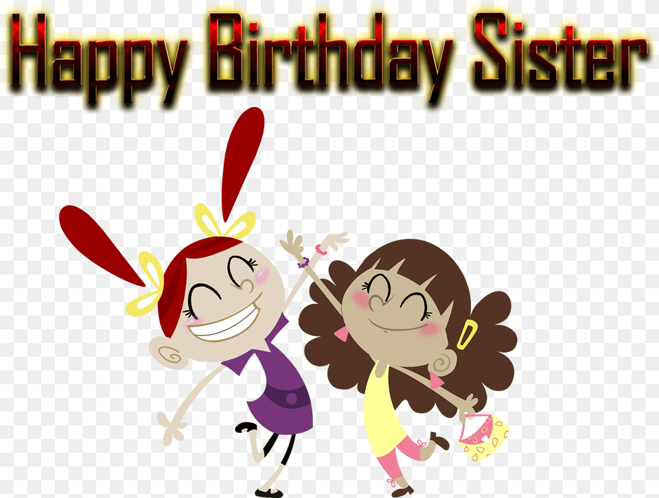 Happy Birthday Sister Background Happy Birthday Sister, People, Person, Book, Comics Free Png
