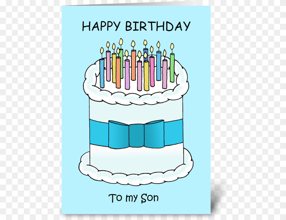 Happy Birthday Son Cute Cartoon Cake Happy Birthday Librarian, Birthday Cake, Cream, Dessert, Food Free Png Download