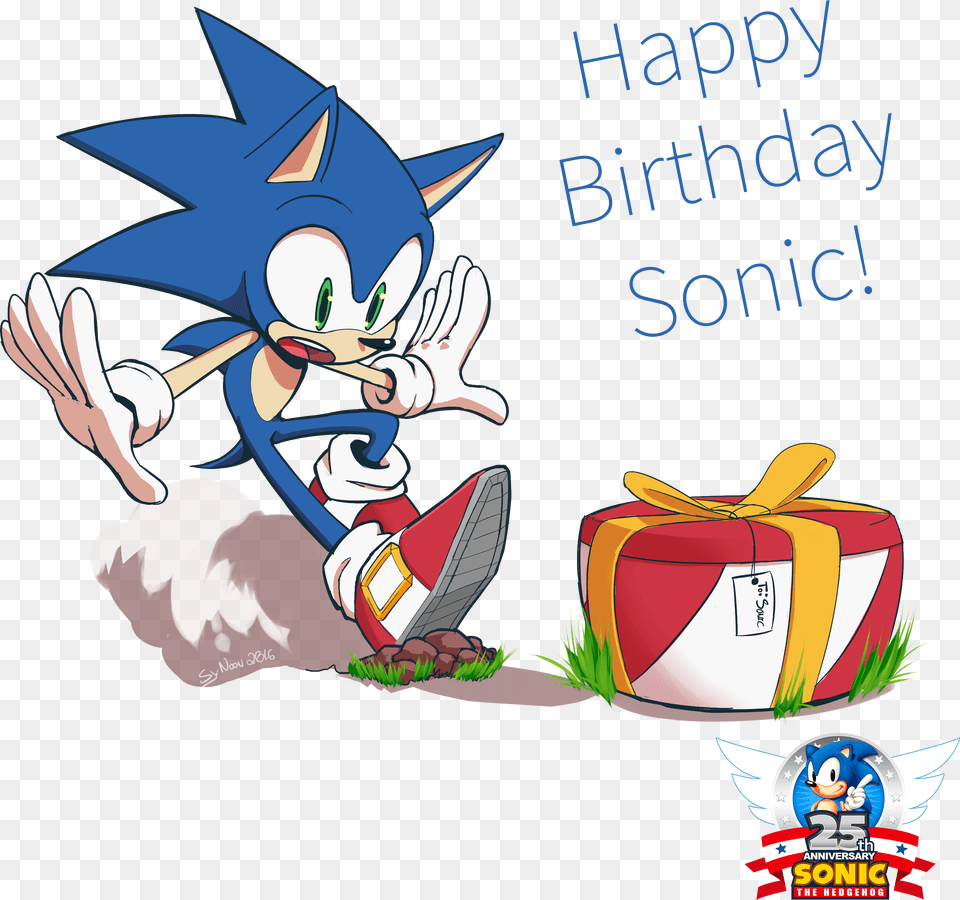 Happy Birthday Sonic Sonic 25th Anniversary Speed Painting, Book, Comics, Publication, Baby Png