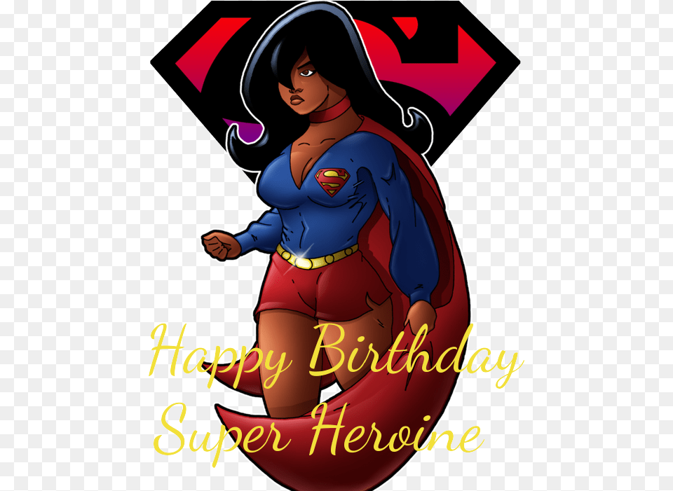 Happy Birthday Super Heroine Black Supergirl, Book, Publication, Comics, Adult Free Transparent Png