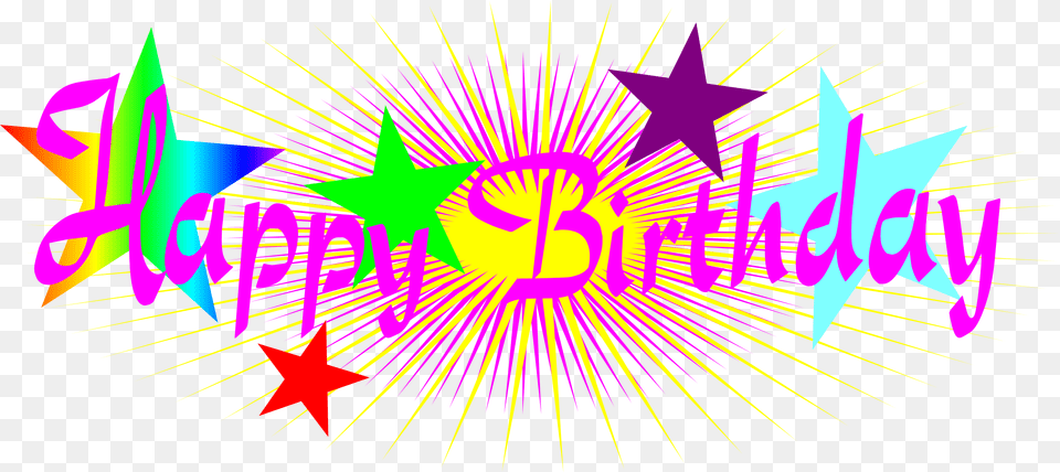 Happy Birthday Text, Light, Art Png