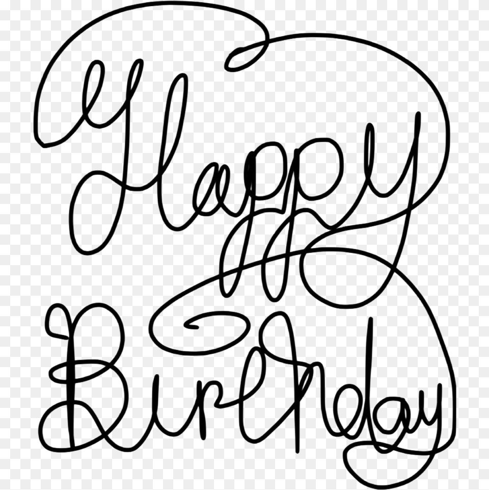Happy Birthday Text Art Happy Birthday Transparent Text Black, Handwriting Png Image