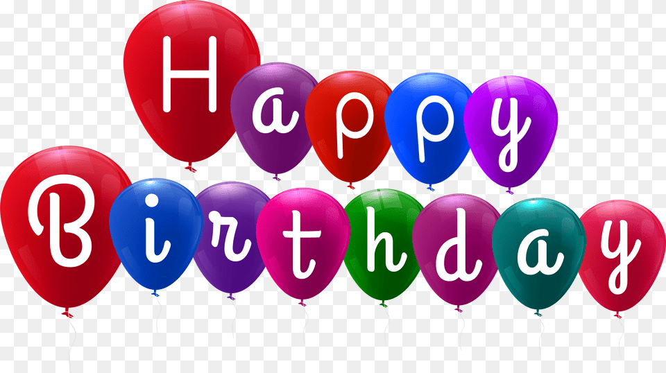 Happy Birthday Text In Balloons Happy Birthday Text, Balloon, Candle, Number, Symbol Free Png Download