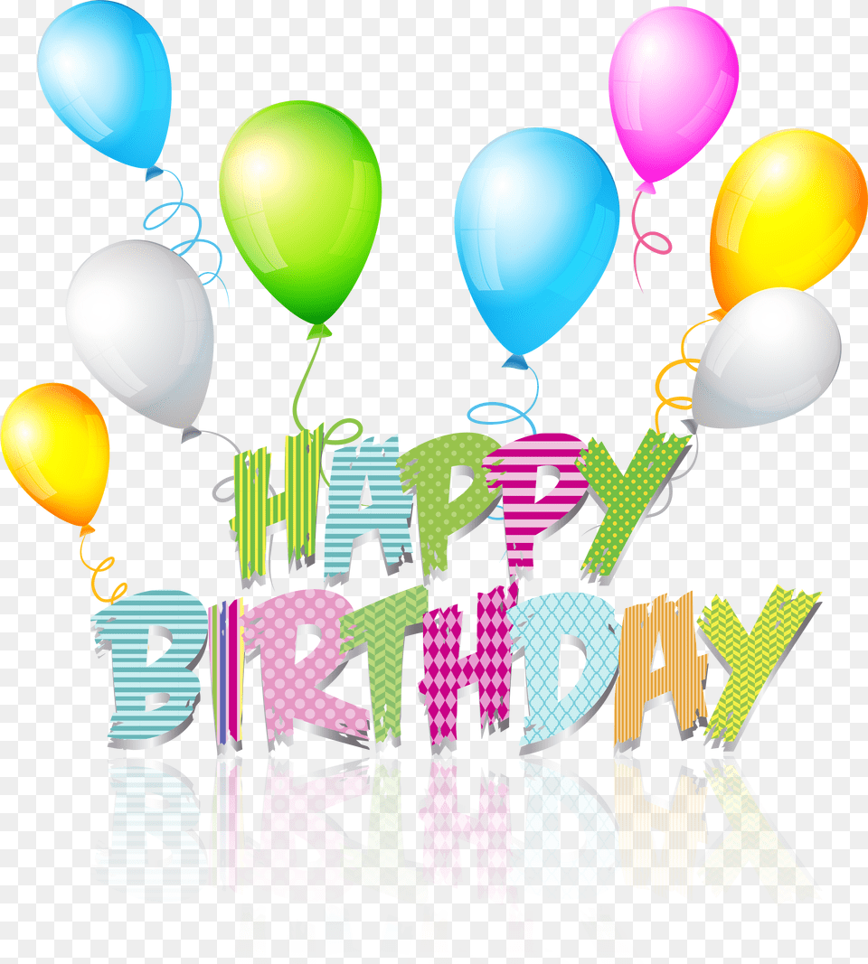 Happy Birthday Text With Balloons, Balloon, People, Person, Face Png