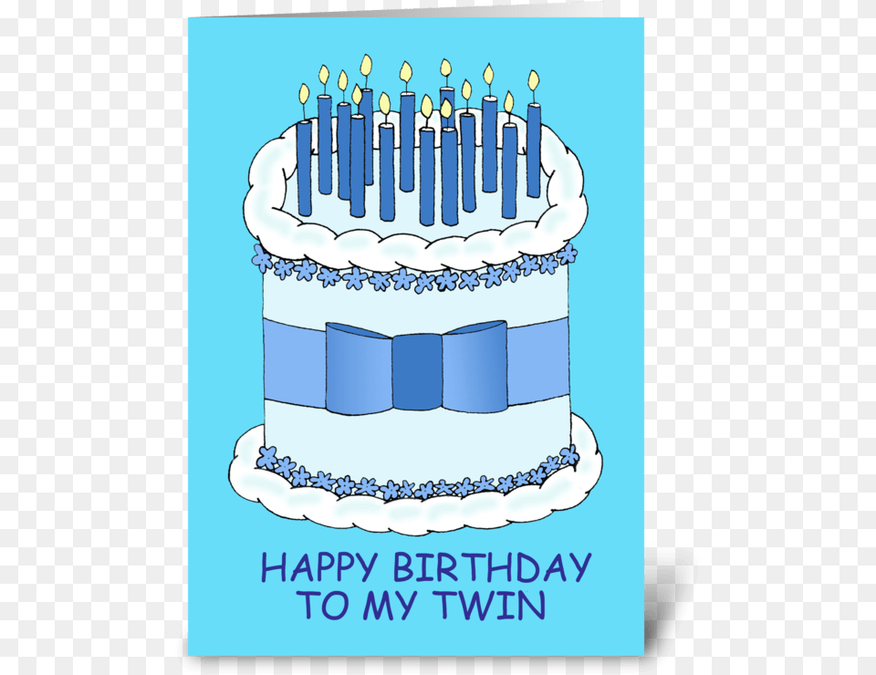 Happy Birthday To My Twin Cute Cake Happy Birthday To My Twin, Birthday Cake, Cream, Dessert, Food Free Png Download