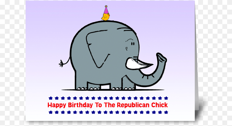 Happy Birthday To The Republican Chick Greeting Card Republican Elephant Happy Birthday, Baby, Person, Animal, Mammal Free Png Download