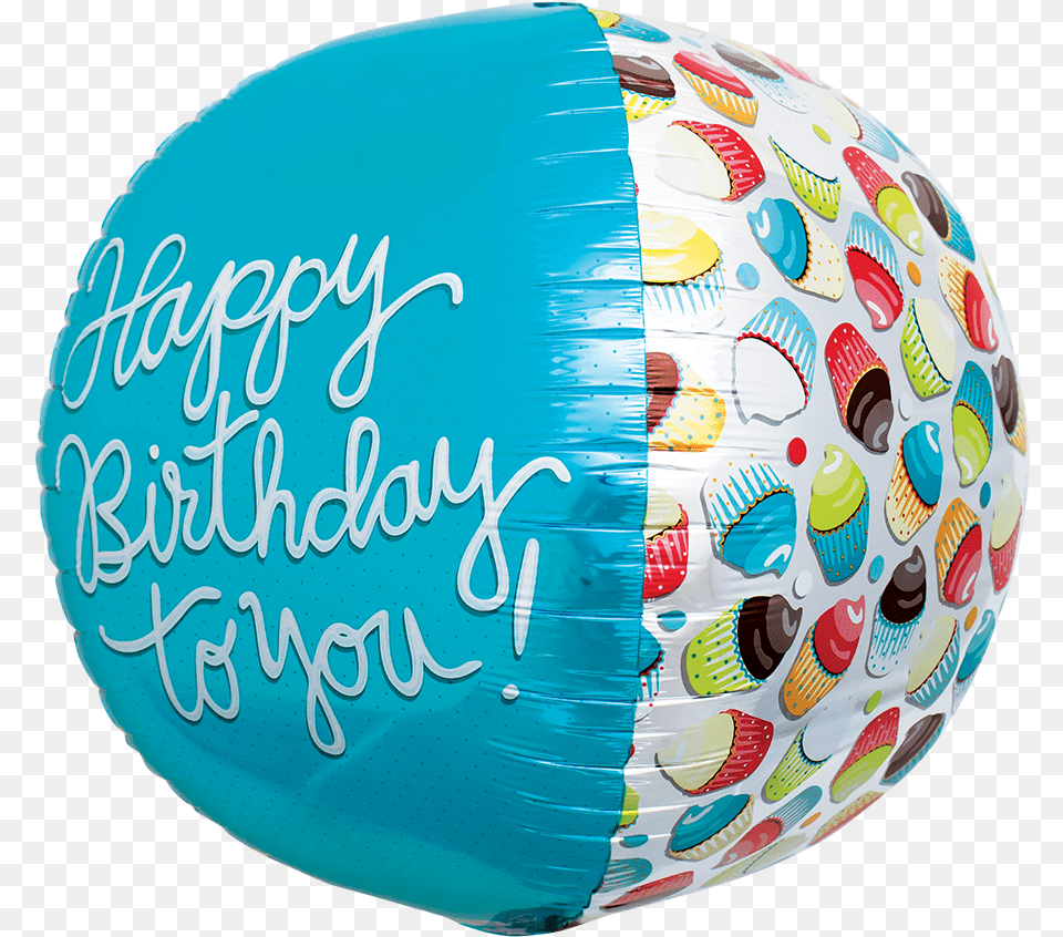 Happy Birthday To You Cupcake Sphere 17 In, Balloon Free Transparent Png