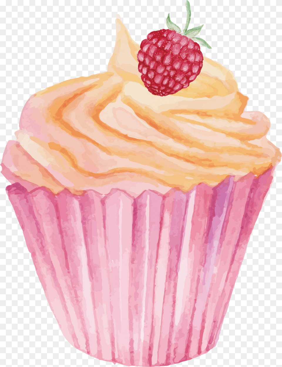 Happy Birthday To You Greeting Card Postcard Watercolor Cupcake Vector, Food, Cake, Cream, Dessert Png