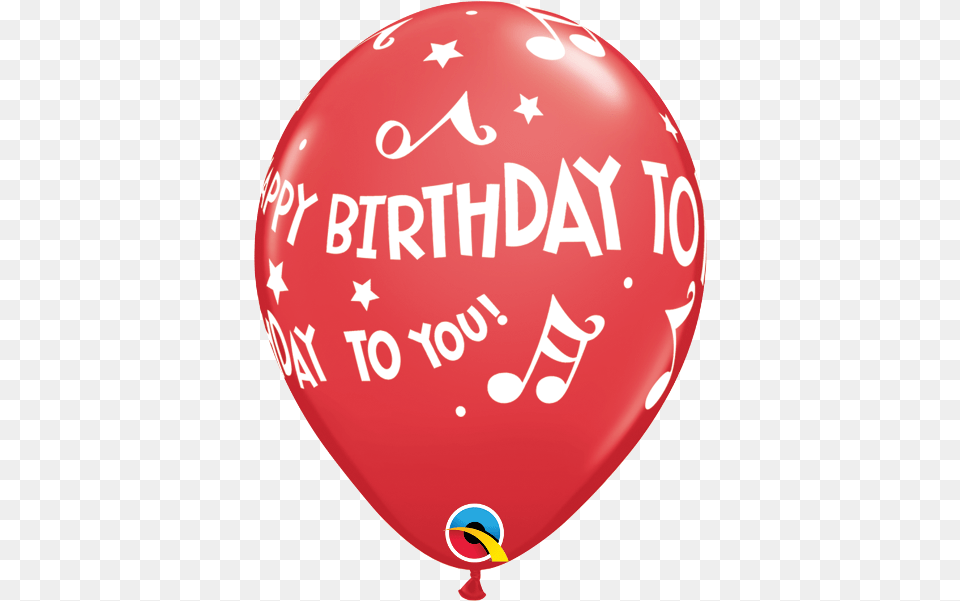 Happy Birthday To You Music Notes Red 11 Balloons Happy Birthday Red Music, Balloon Free Png Download