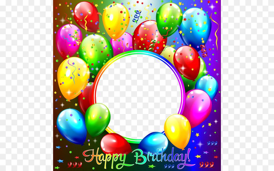 Happy Birthday Transparent Frame Balloon Png Image