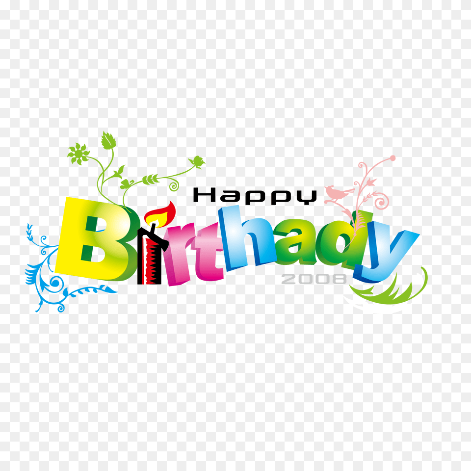 Happy Birthday Transparent Happy Birthday Word Art, Graphics, Floral Design, Pattern, Logo Png Image