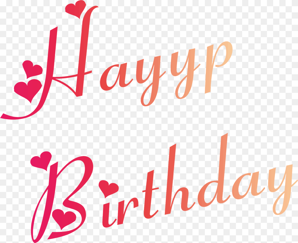 Happy Birthday Vector Happy Birthday Fonts In Heart, Text, Calligraphy, Handwriting Free Transparent Png